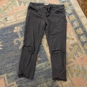 Free people dark grey ankle jeans